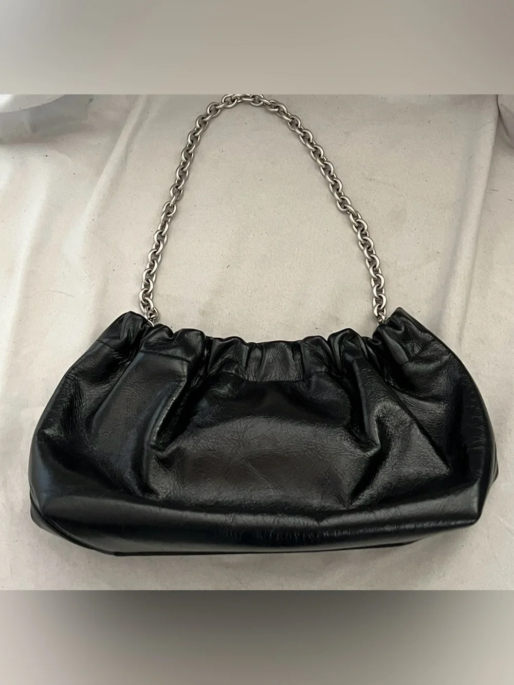 Reformation DAHLIA Black Leather Chain Bag $348 New